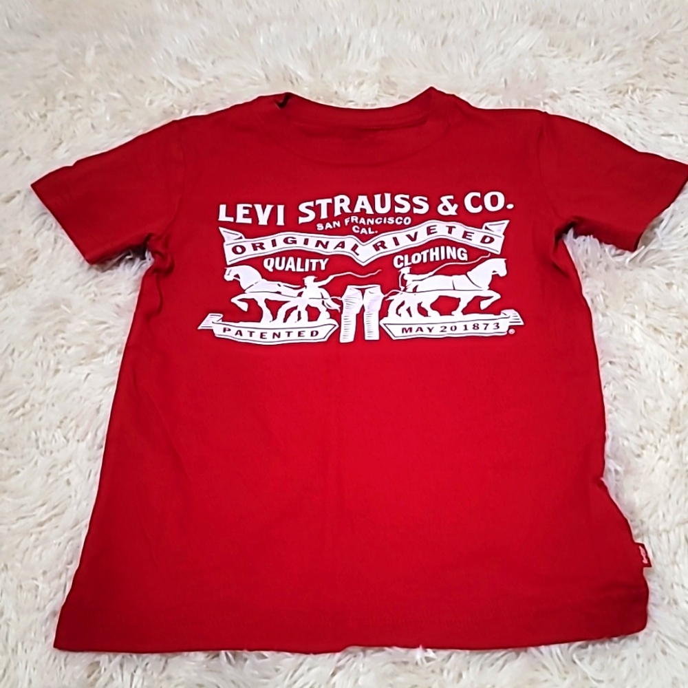 Levi's, Kid's, Boy's, Unisex, T-shirt, Red, Size Medium